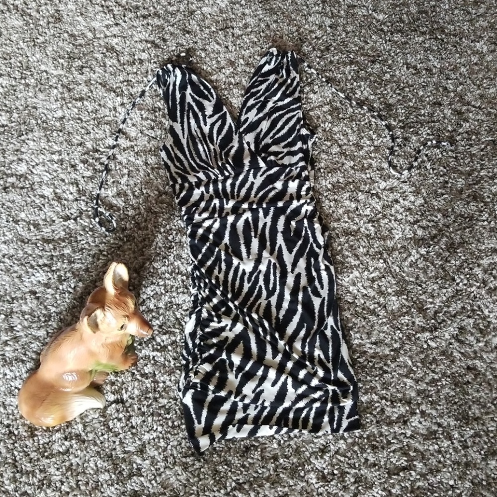 Zebra Print Mini Dress